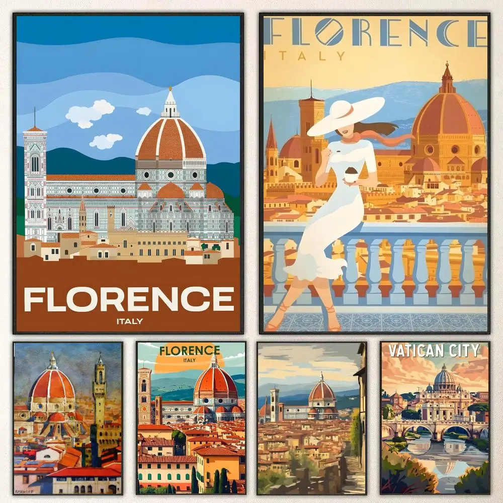 Landmark Florence Cathedral Poster High-definition  poster stickers, suitable for bedroom, living room, home decoration