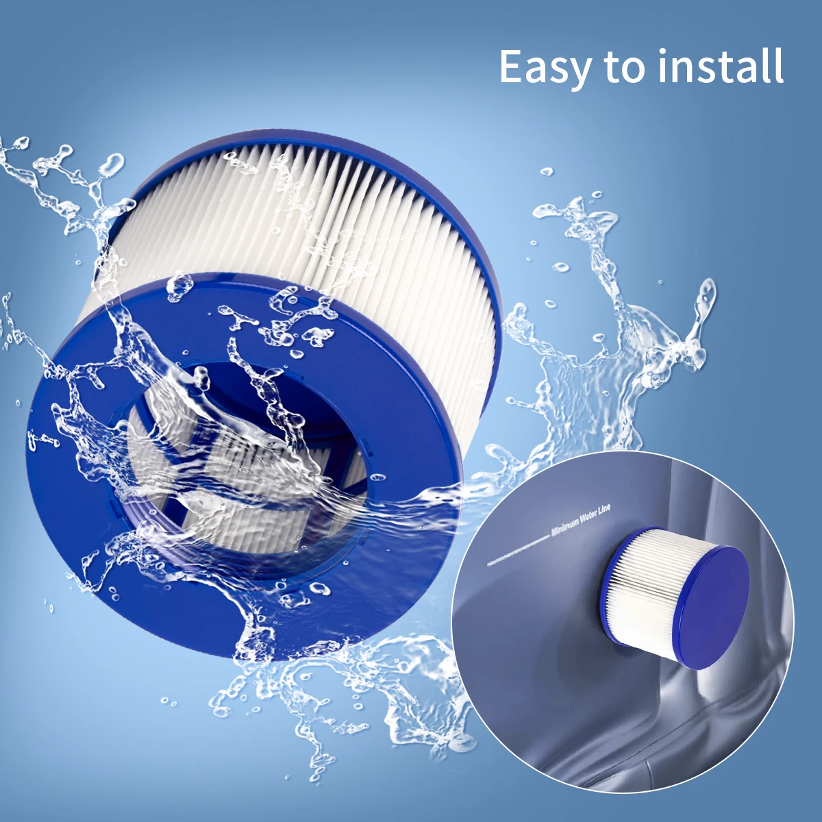 Typ VI Filter Spa Filterkartusche kompatibel mit GYMAX SPA und die meisten Whirlpools, Massagepools, aufblasbarem Pool, Schwimmbäder