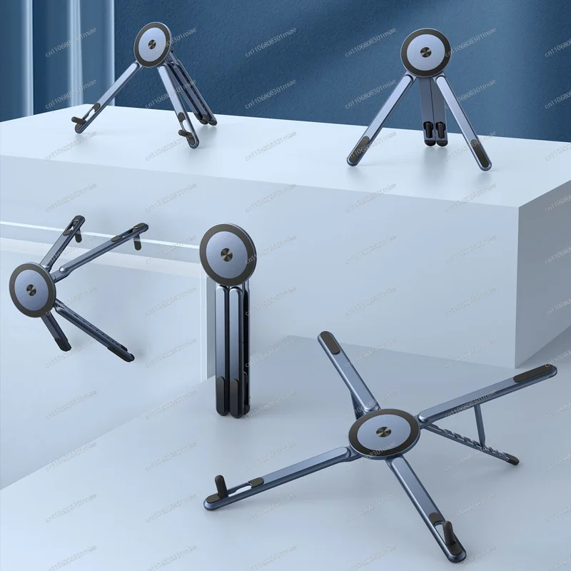 Aluminum Alloy Foldable Tripod Stand 8‑Level Adjustment Portable Travel Holder For Phone Tablet Laptop Notebook
