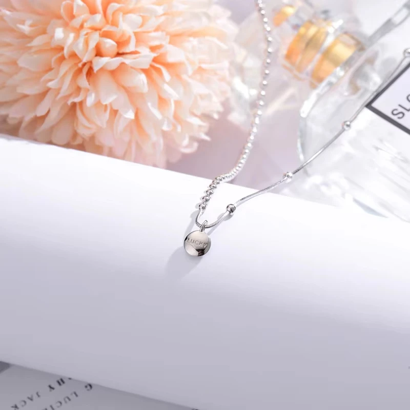 925 فضة المختنق طوق القلائد القصيرة جولة المختنق سلسلة الترقوة محظوظ قلادة المرأة غرامة مجوهرات اكسسوارات