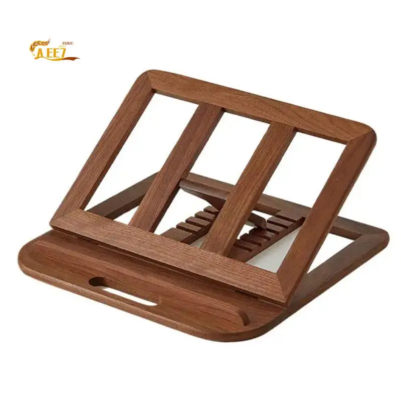 AEE7-Wooden Computer Stand Adjustable Desktop Student Reading Rack Laptop Cooling Rack Folding Stand