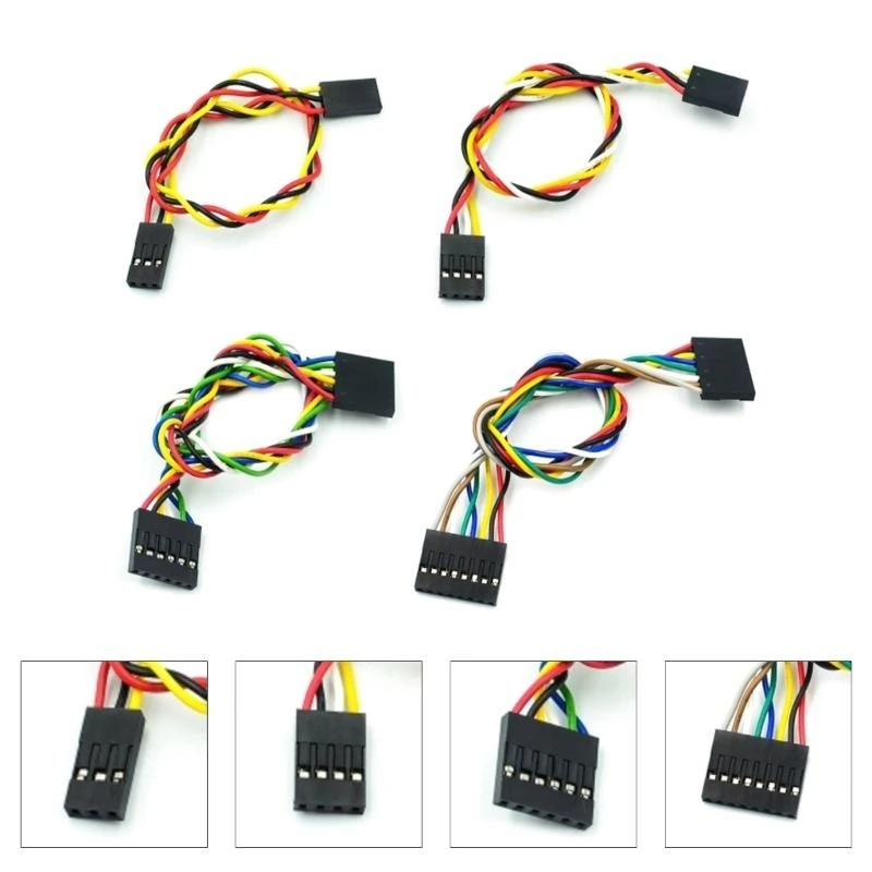10pcs 2,54 мм разъемы Кабель Set 22AWG 3/4/6/8P для звуковых систем и энтузиастов электроники 20 см 20 см.