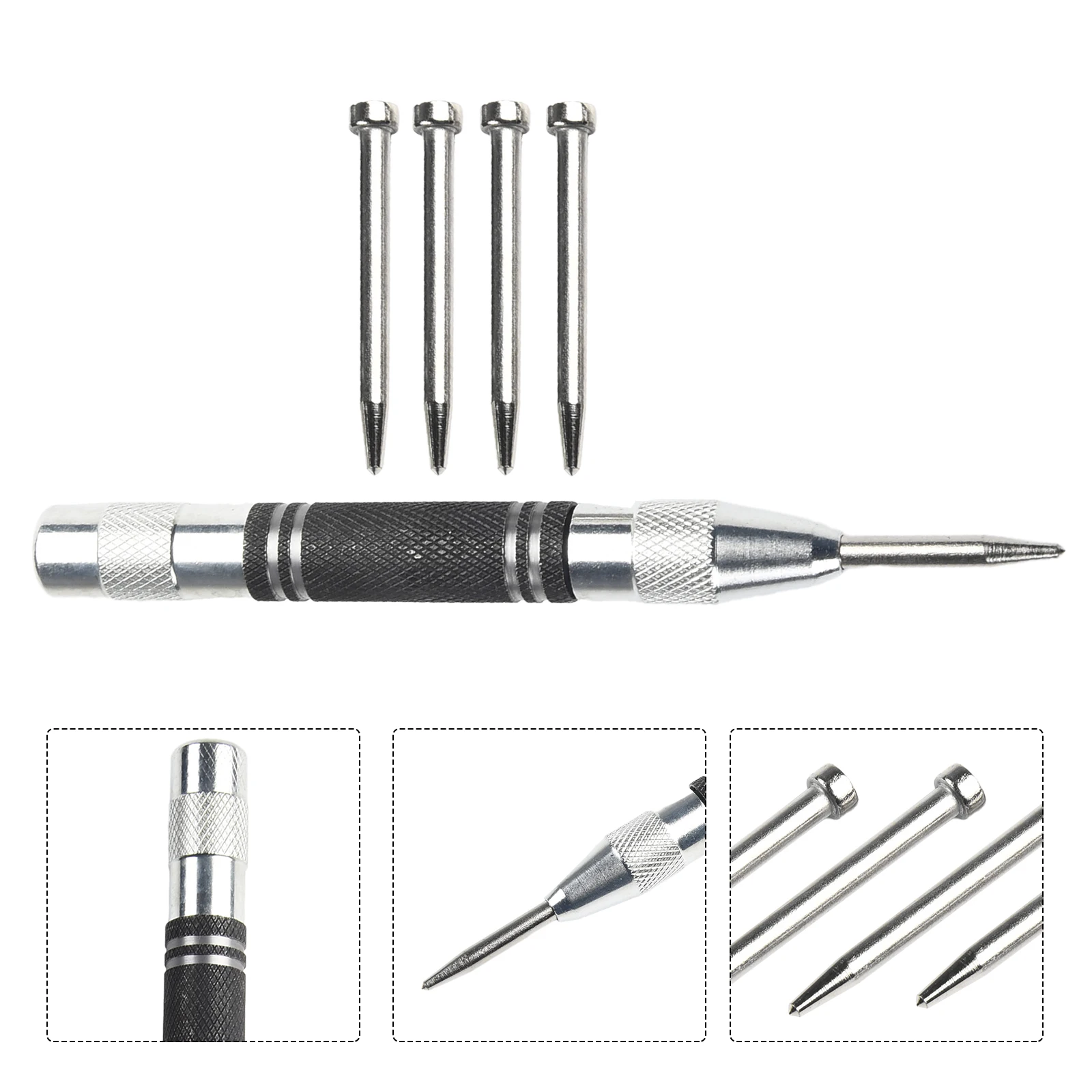 Punch Needle Centre Punch Spring Loaded Alloy Steel 5pcs/set Accessories Adjustable Workshop Equipments Brand New Practical