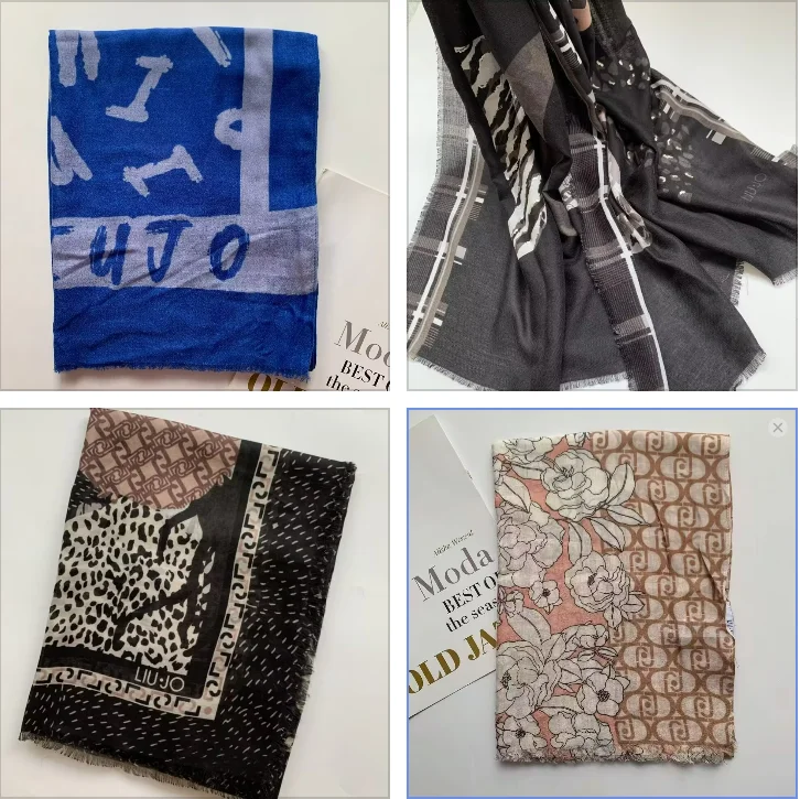 A new Italian printed, fashionable, exquisite and warm long women's shawl and scarf for foreign trade