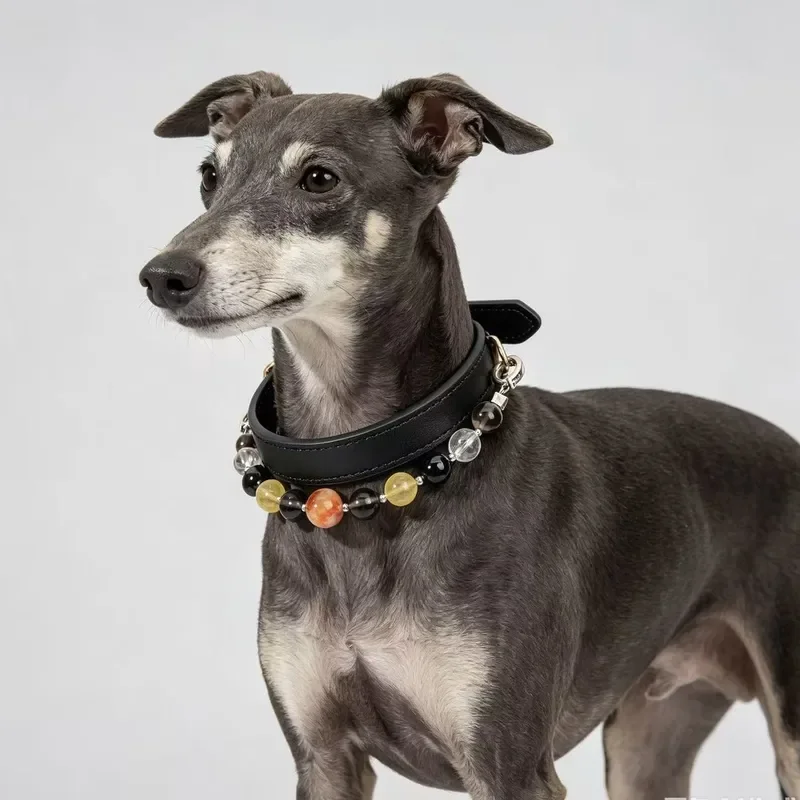 Pet crystal collar Citrine beaded dog collar luxury necklace factory spot pet store cross-border hot sale