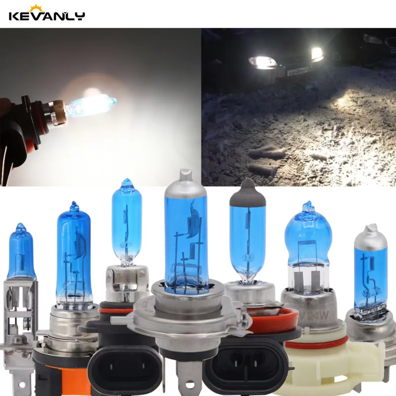 

2pcs 100W Halogen Light H4 H1 Car Headlight Bulb H7 H8 Fog Lights 9005 9006 Car Daytime Running Light Superwhite 12V LED DRL