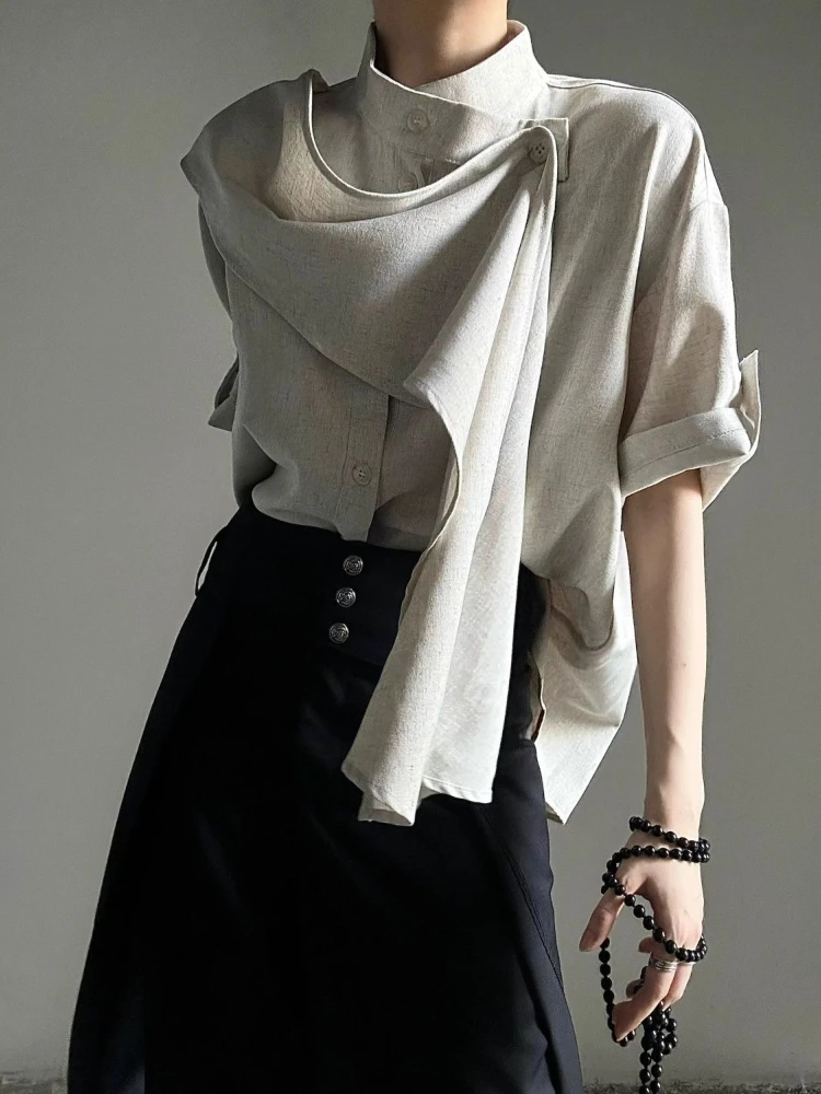 الفرنسية أنيقة خمر تصميم قاع قميص المرأة Y2k Harajuku ريترو فضفاض البلوزات سيدة مكتب موضة كم طويل بلايز جديد