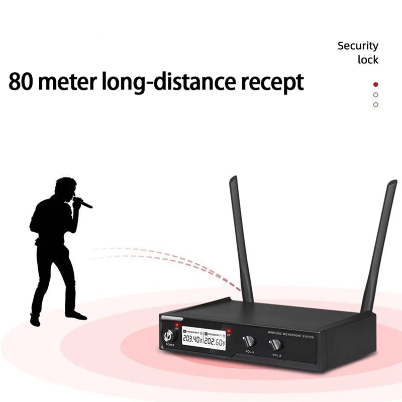 1Set Drahtlose Mikrofon VHF Ein Zu Zwei Mikrofon Fit Für Karaoke Hochzeit Party Band Kirche EU Plug-Y41A