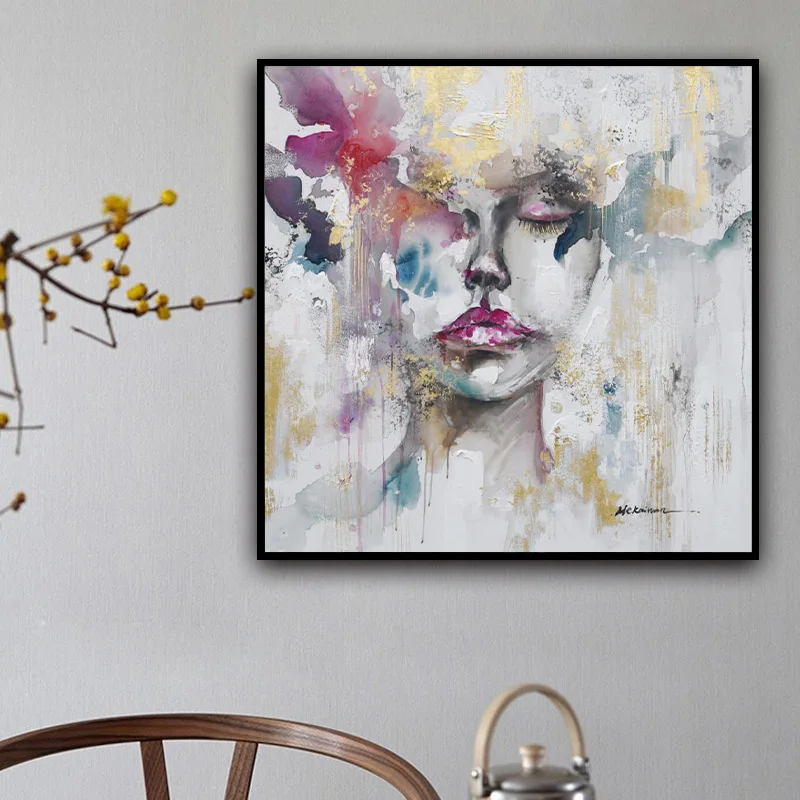 Pure Hand-painted Abstract Character Decoration Oil Painting Hotel Home Decoration