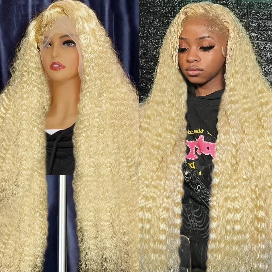 Luvin 613 Honey Blonde Color 13x6 Deep Loose Wave Transparent Lace Frontal Wigs Remy 13x4 Water Curly Colored For Women