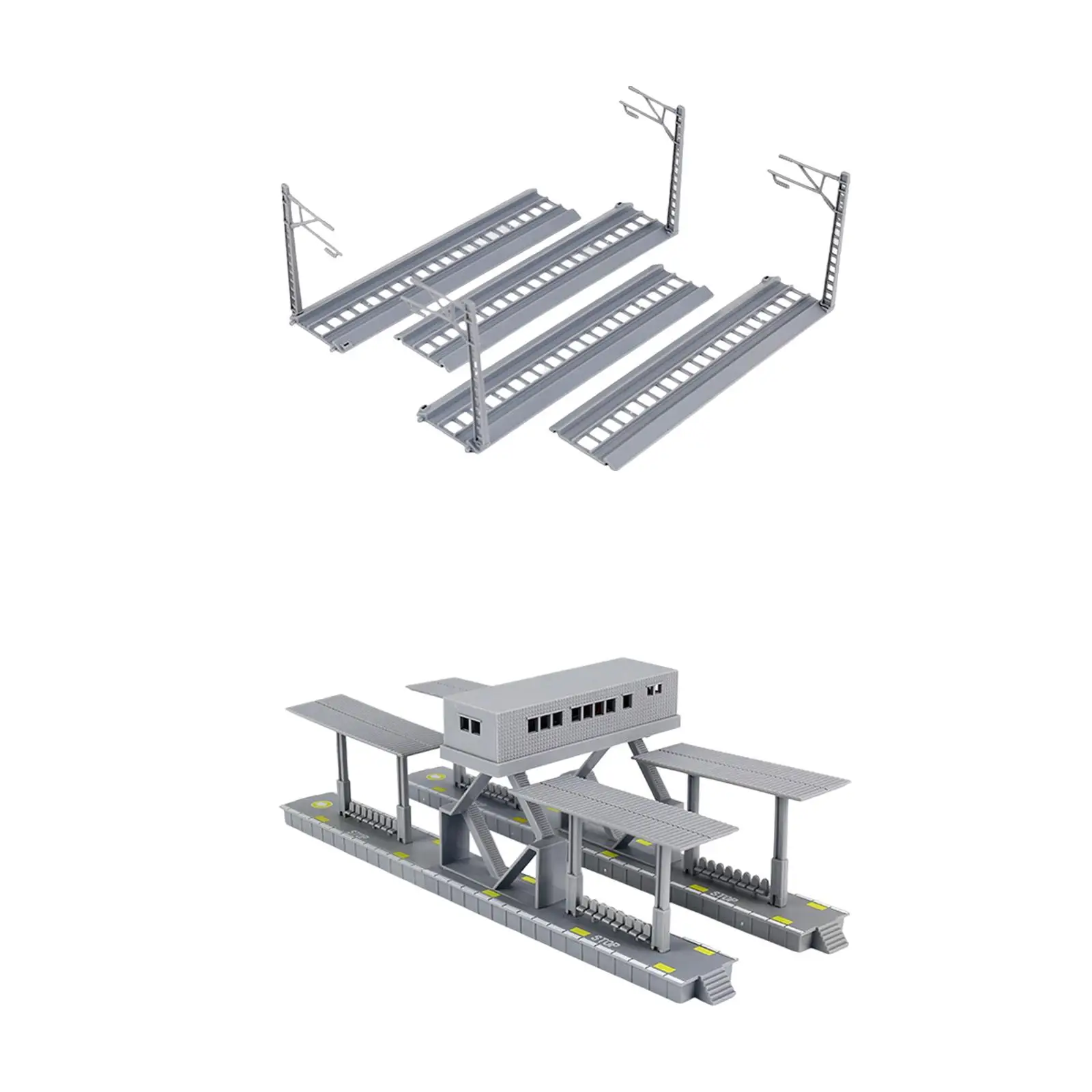 Model stacji z platformą, pamiątkowy prezent z kolekcji części, tor kolejowy, Model szyny