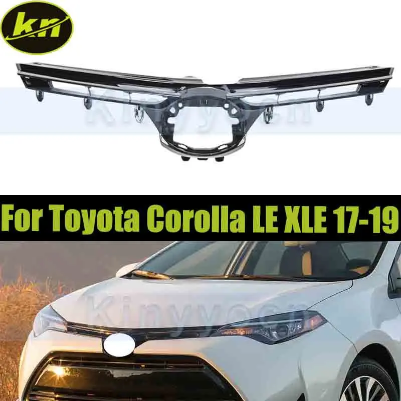 

Передний бампер автомобиля, верхняя решетка капота 53111-02B00 для Toyota Corolla LE XLE 2017-2019, решетка переднего бампера, маска радиатора