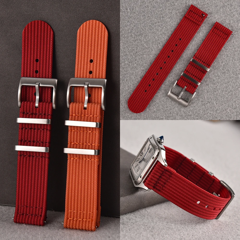 18/20/22mm Quick Release Single-layer Woven Nylon Watch Strap Two Piece Military Ballistic Fabric Replacement Premium Watchband
