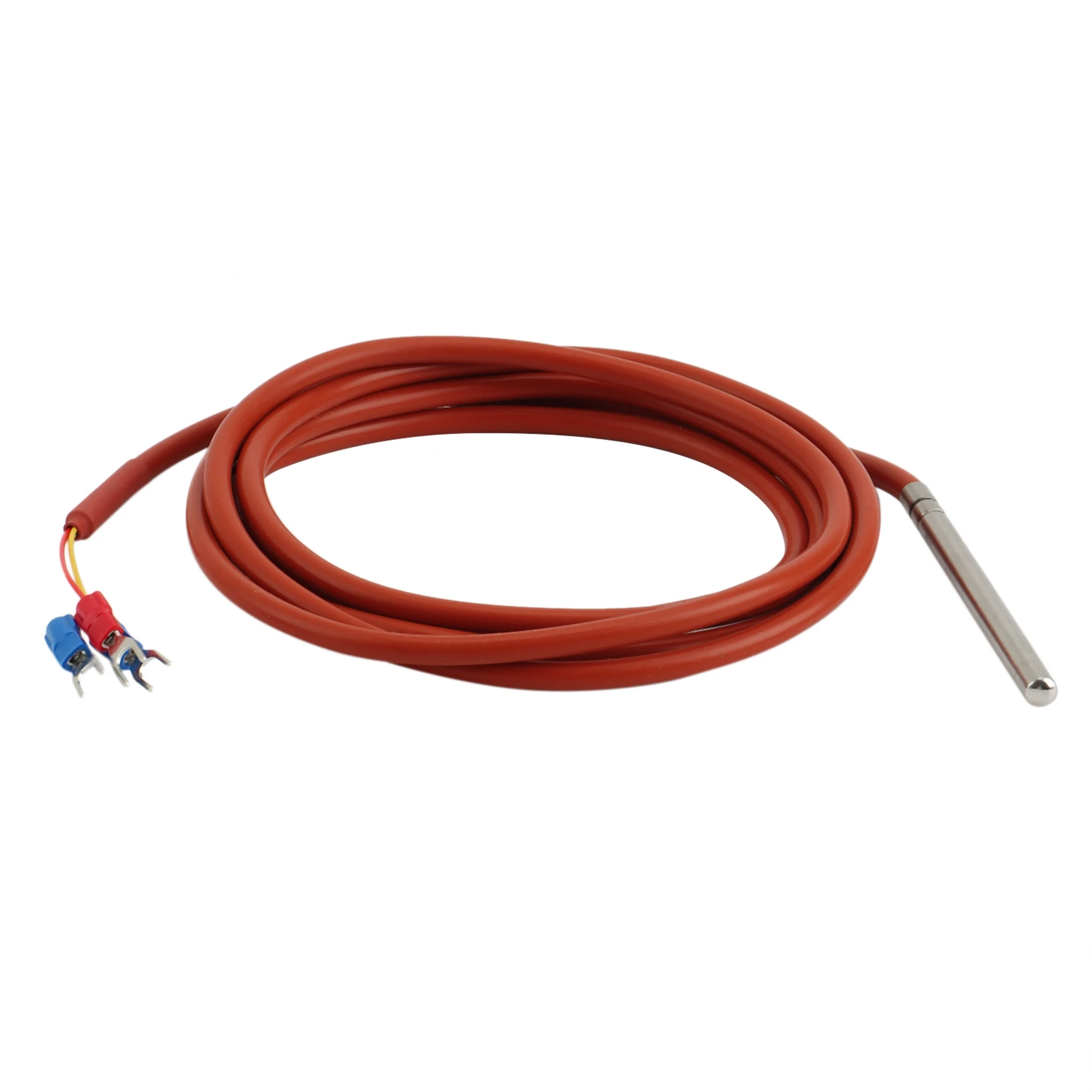 PT100 RTD Temperature Sensor 6mmx80mm Class B 2M Silicone Gel Coated Wire Platinum Resistance Pt 100 Stainless Steel