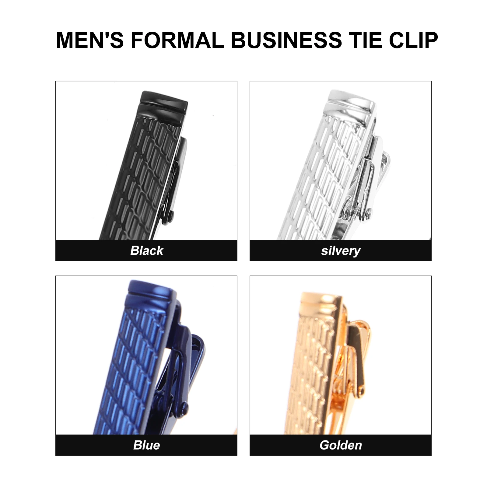 

4 Pcs Tie Clips Dress Ties Accessories for Men Neck Formal Wear Holder