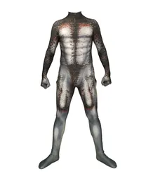 Costume cosplay da predatore maschile di Halloween Costume da predatore Zentai Tuta da supereroe Tute per adulti