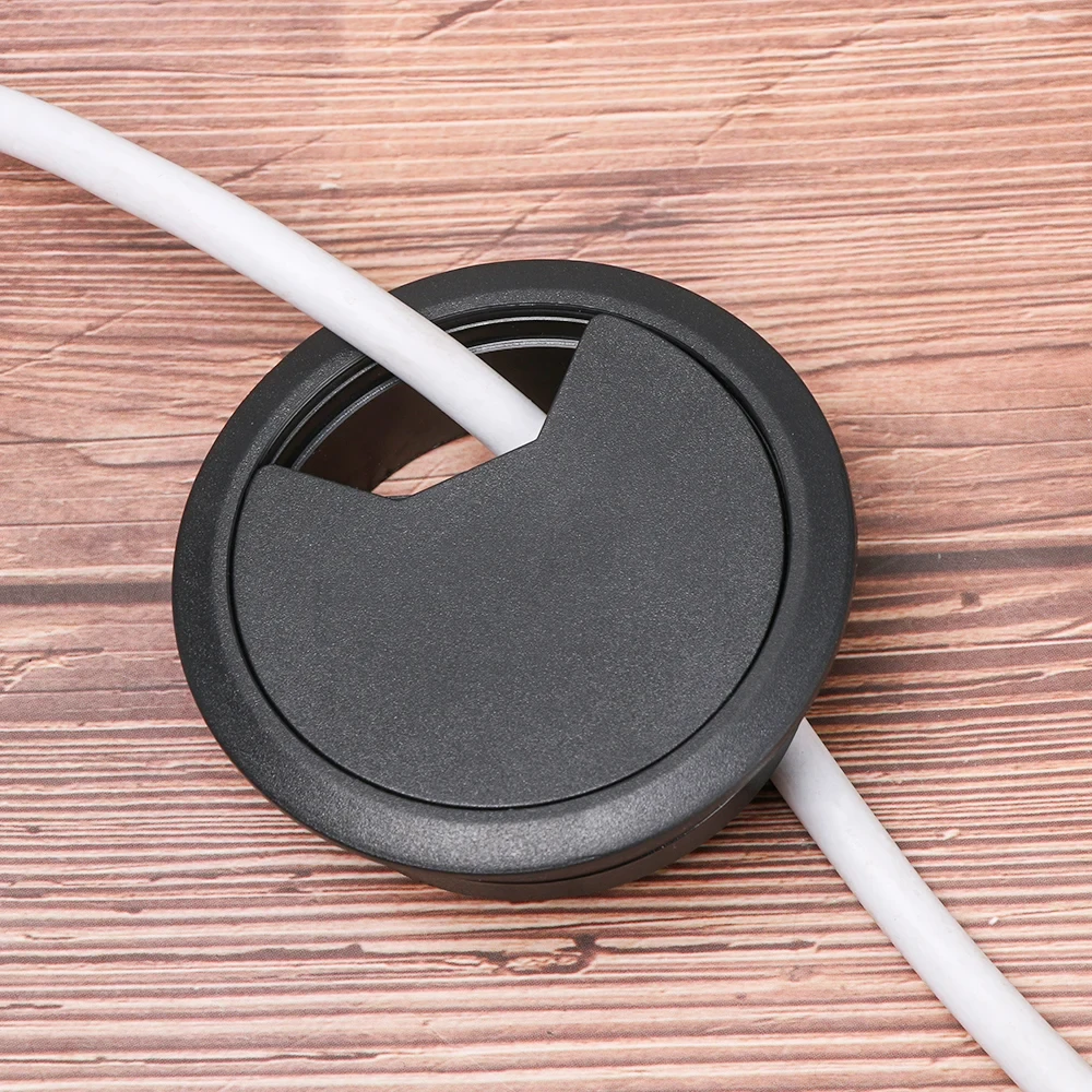 1PCS Desk Table Plastic Cable Hole Cover PC Computer Desk Round Wire Tidy Grommet Cable Organizer Desktop cable box for computer