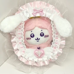 Display Bag 10 cm Doll Out Bag with Keychain Ruffles Lace Collectors Blind Box Case Storage Case Gift for Anime Cartoon Dolls