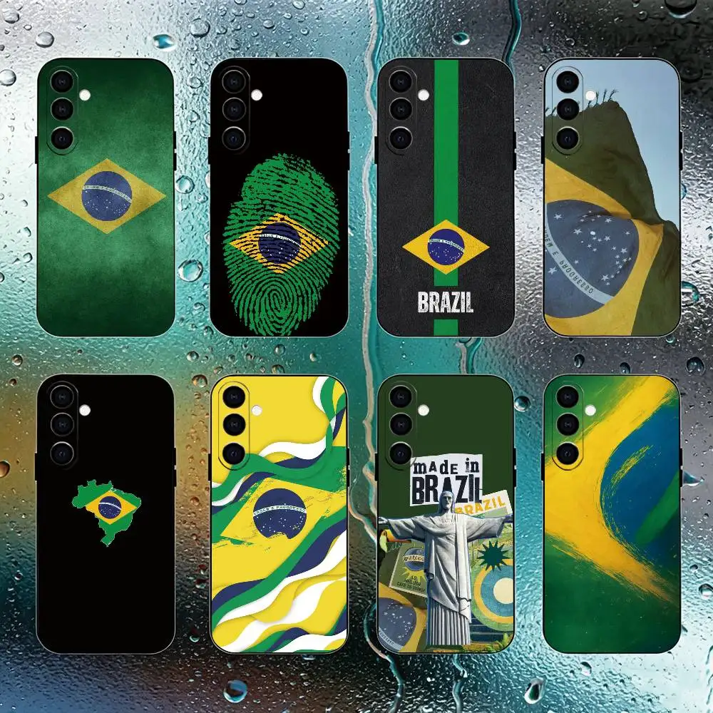 Brazil Brazilian Flag Phone Case Black Silicone Soft For Samsung Galaxy A73,A72,A71,A70,A53,A52,A51