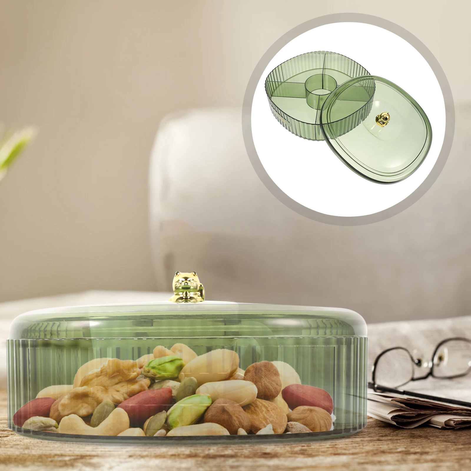 

Fruit Plate Storage Box Transparent Snack Container Large Capacity Dried Food Organizer Kitchen Dining Party Plastic Candy Box