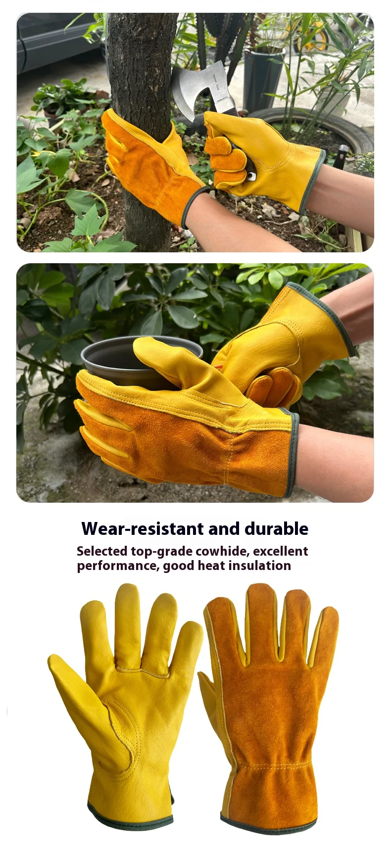 Campinghandschuhe, wärmeisolierende Handschuhe, abriebfeste und stichfeste Handschuhe für Garten- und Bergarbeiten, taktische Handschuhe. – Detail 9