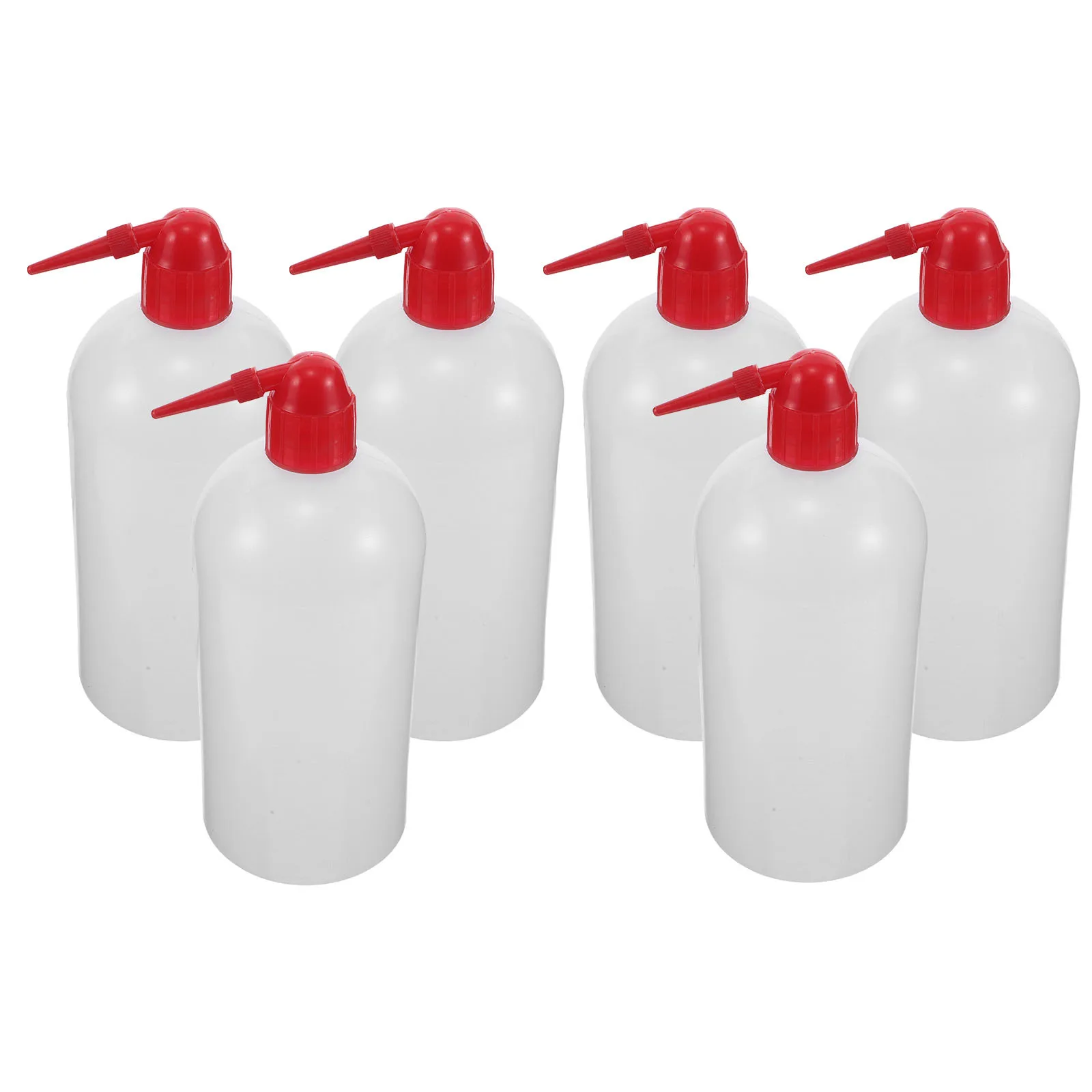 6 قطعة زجاجات غسيل المختبر 1000 مللي غطاء أحمر ضيق الفم زجاجة ضغط بلاستيكية لتنظيف المختبرات الطبية العلمية إعادة الملء