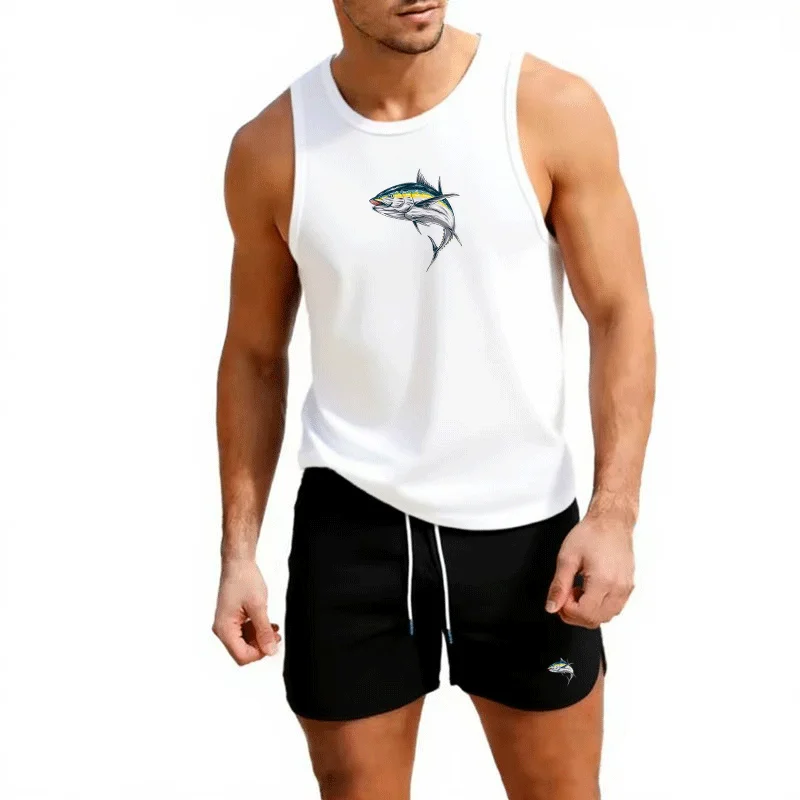 This men’s short-sleeve suit set blends casual comfort with modern style.  fabric a sharp, neat look.