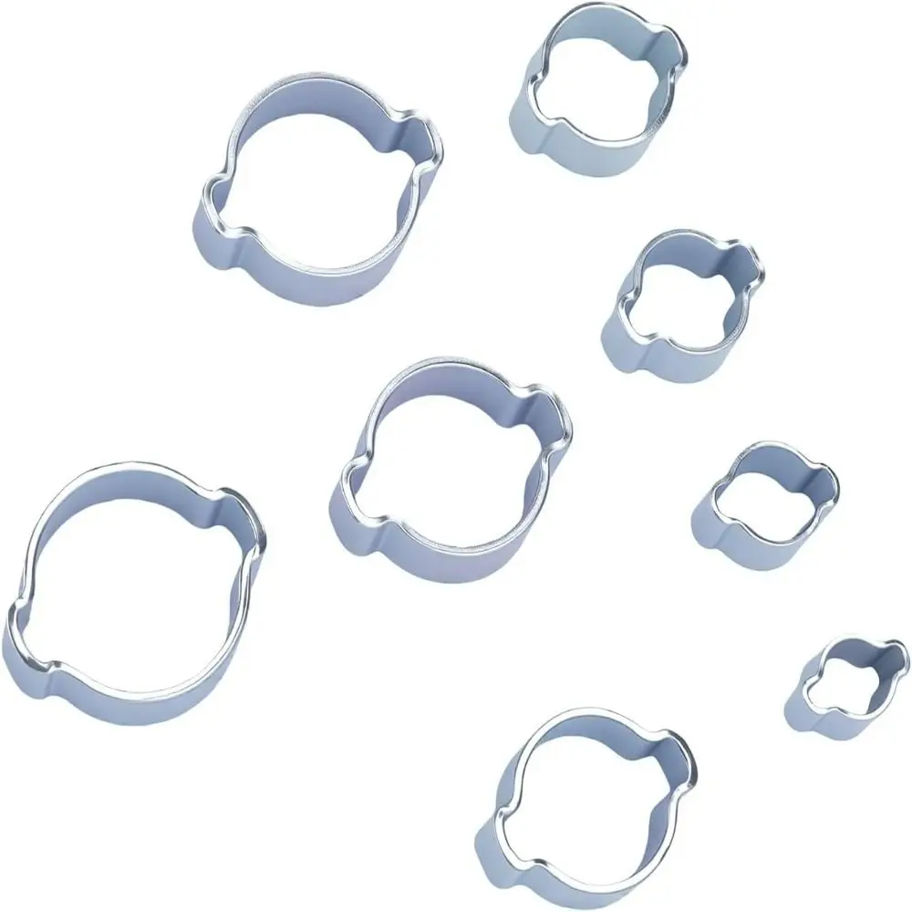 80pcs Portable Practical Double Ear Hose Clamps Durable 8 Sizes Hose Clamp Set Ear Clamp Assortment Petrol Pipe