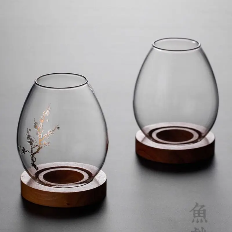 

LTT glass candle holder Japanese-style ornament home Zen retro aromatherapy windproof table cover