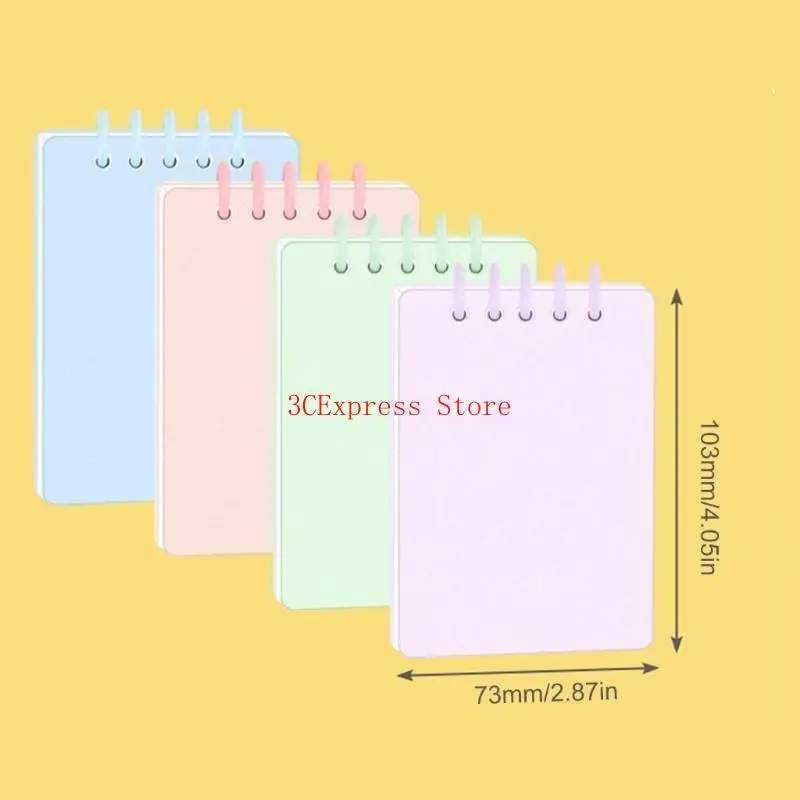 4pcs لفائف التوأم ملف Notebook 160 صفحة مبطنة جيب المفترات الدفترية الصغيرة وسادة الكتابة للكتابة لكتابة الرسم رسم