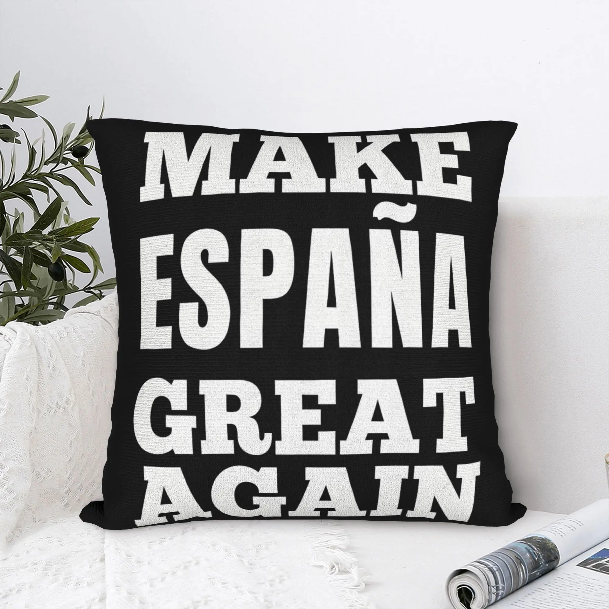 Pillow Case Make Espana Great Again Multi Line White Serif Font Print  Pillow Cover For Living Room Sofa Vintage Pillowcases