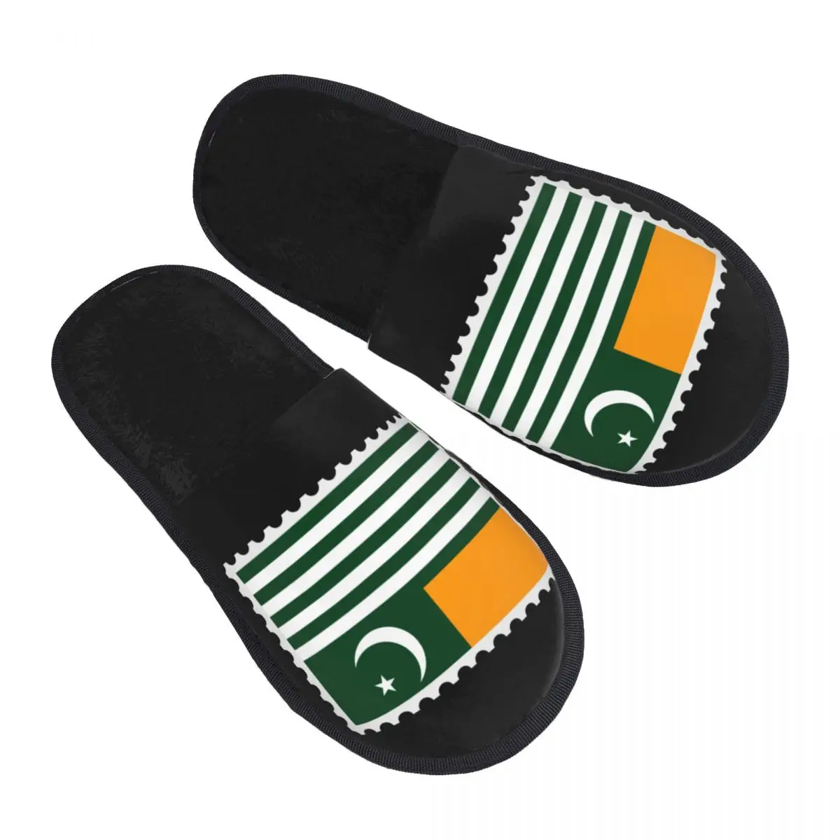 Flag Of Azad Kashmir Slipper For Women Men Fluffy Winter Warm Slippers Indoor Slippers