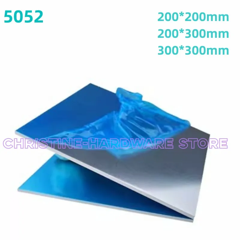 1Pcs 5052 Pelat Aluminium อลูมิเนียมแบนแผ่น DIY 200*200มม.200*300มม.300*300มม.ความหนา3มม.5มม.6มม.8มม.10มม.ปรับแต่ง