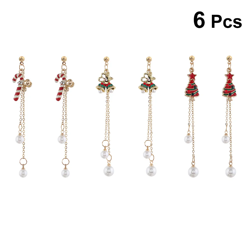 

3Pair Christmas Earrings Fashion Ear Studs Party Accessories Women Girls Gifts Christmas Earrings Party Ear Accessories