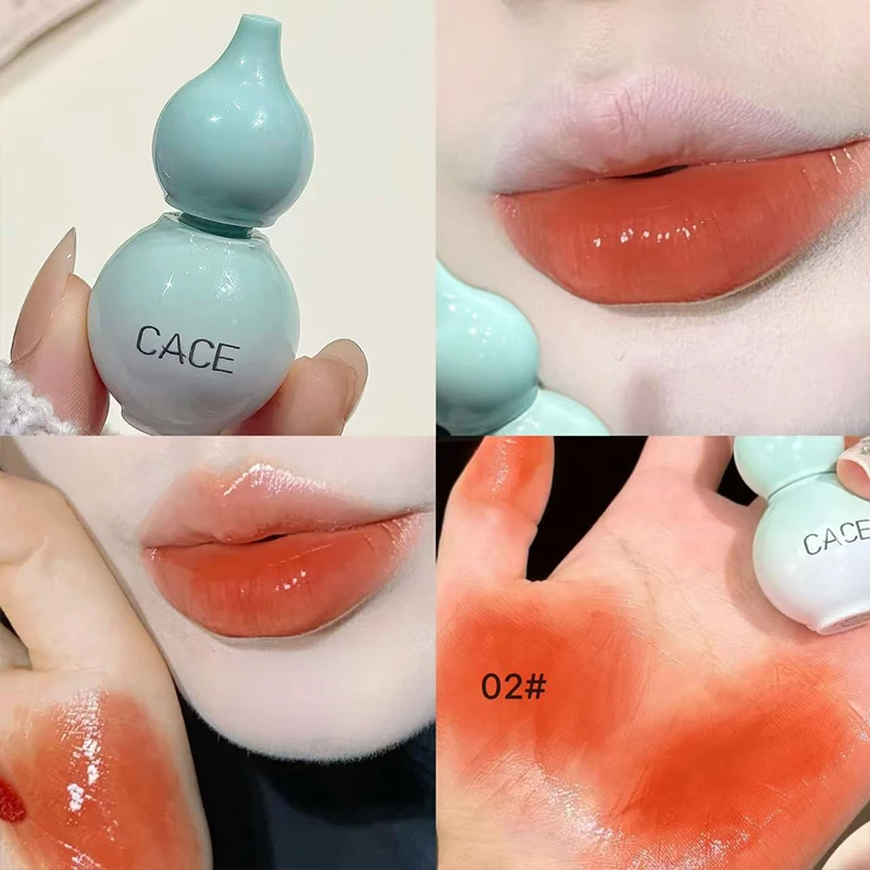 Watery Mirror Lip Gloss Lasting Moisturizing Easy Wearing Water Glass Lip Glaze Hydrating Lip Tint Mini Gourd Design Cosmetics