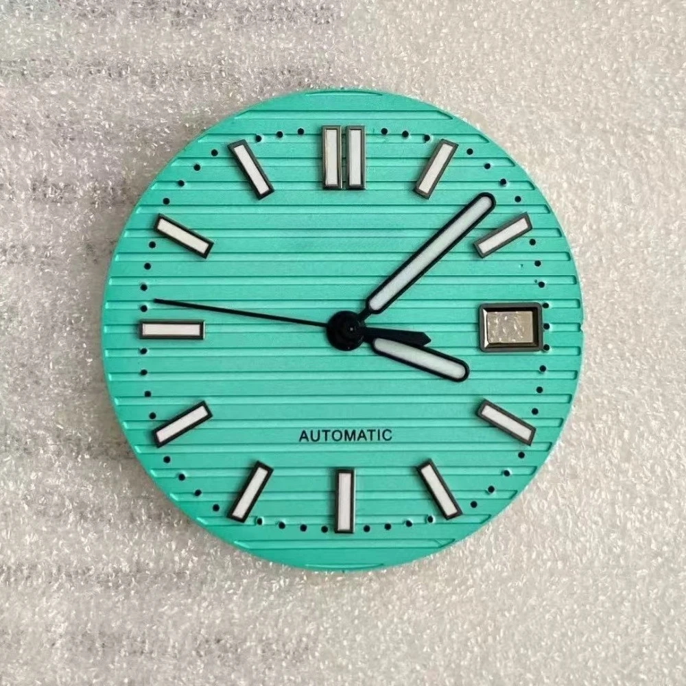 30,5 mm NH35 quadrante S verde luminoso modificato quadrante S lancette dell'orologio per Nautilus PP adatto per parti di orologi con movimento NH35 NH36 NUOVO