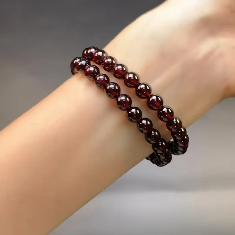 6mm One Lap Mozambique Garnet Bracelets Courage Happiness Protection Natural Stone Bracelets Holiday Gift Spirit Energy Jewelry