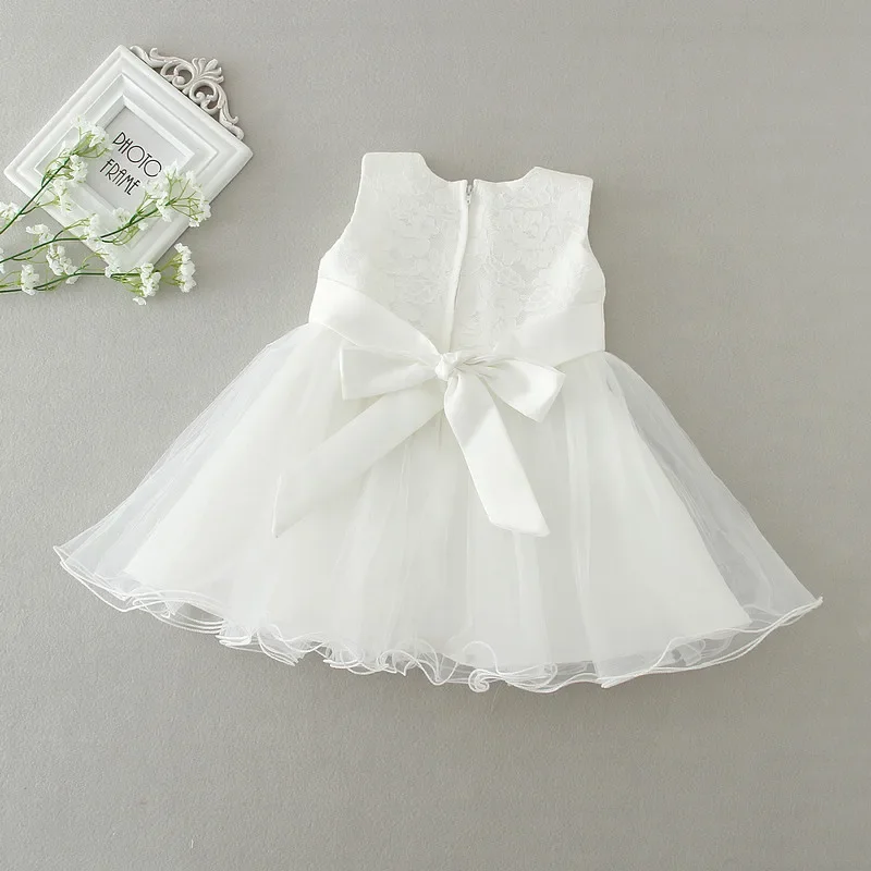 3-24 Months Baby Girl White Dress Infant Formal Dresses For Birthday&Wedding Occasion Christening Gowns Baptism Clothes