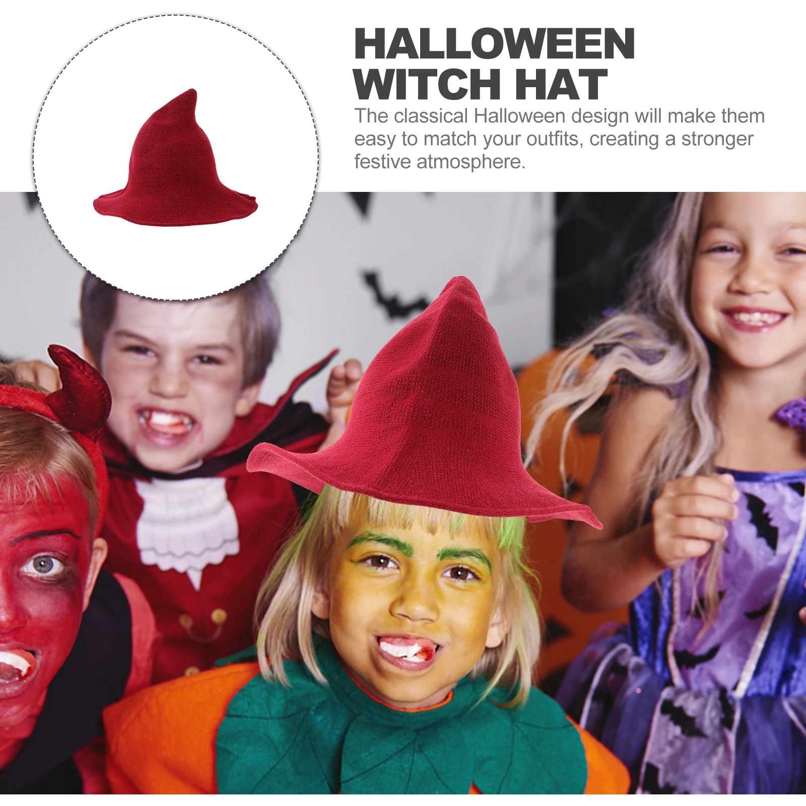 

Halloween Wizard Hat Witch Hats Party Decorations Cosplay Headwear Props Woolen Deep Purple Large Brimmed Multi for Costume