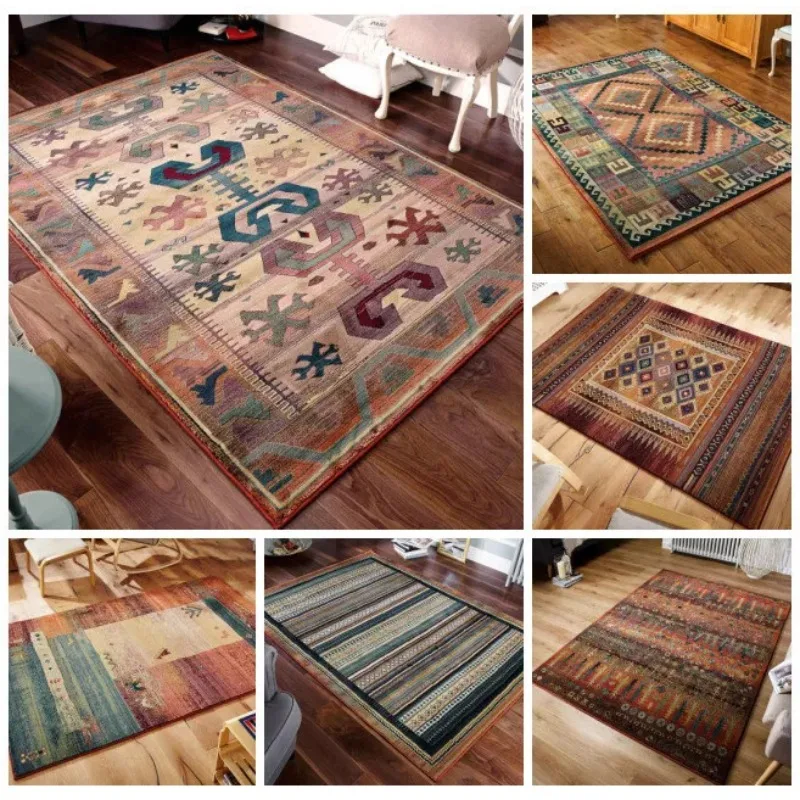 Moroccan Rugs Multicolor Terracotta Tribal Rug Kilim Large Living Room Carpet Ethnic Style Decoration Bedroom Floor Mat Non Slip