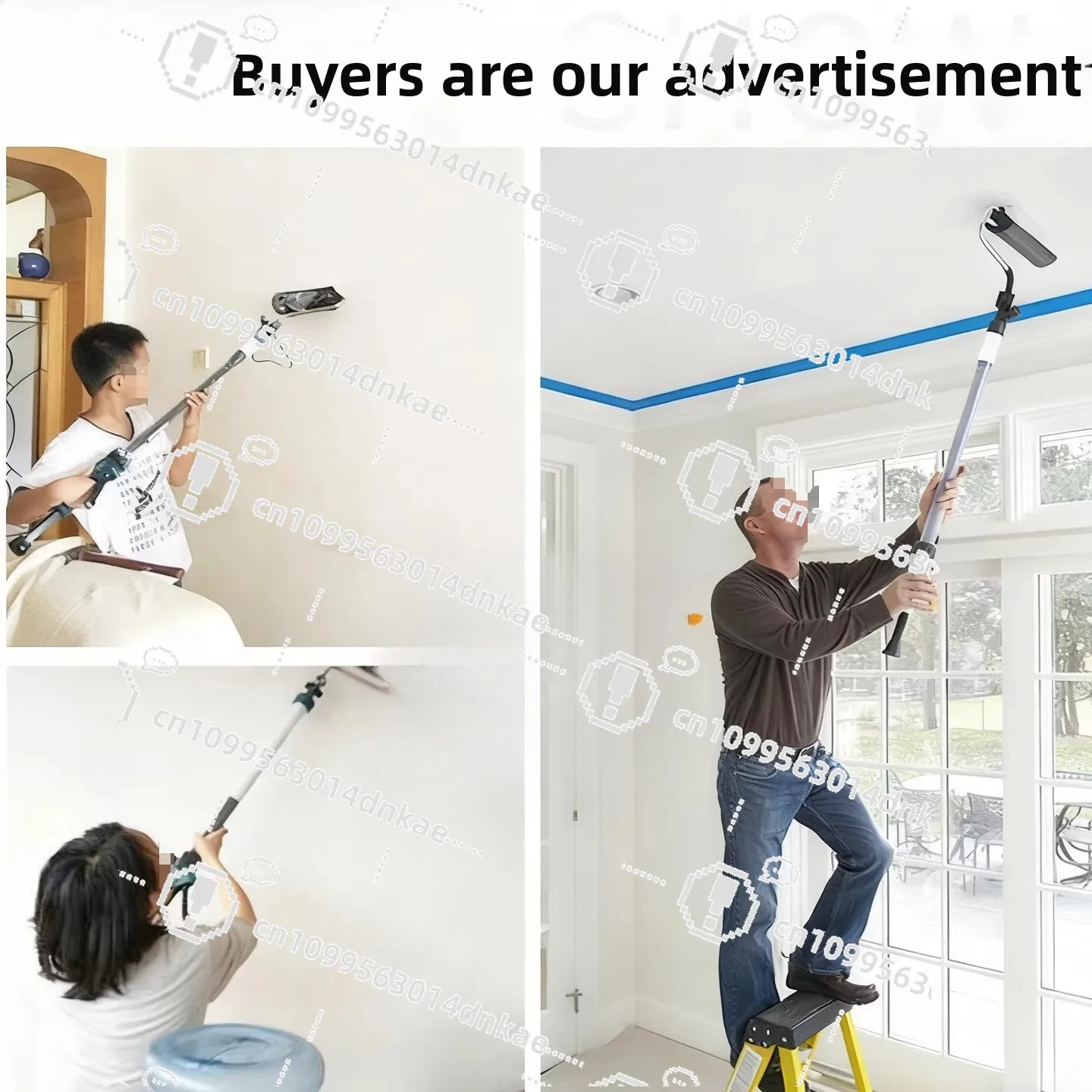 Latex Paint Wall Brush, Self-brushing Tool, Telescopic Brush, Lengthening Roller, Roll Coating Machine, Artifact
