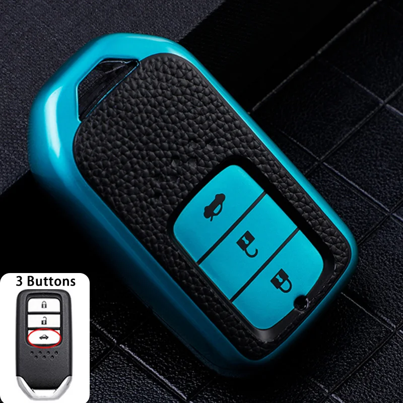 Leather Car Remote Key Case Cover Shell For Honda CRV CR-V Fit Civic Accord HR-V HRV City Odyssey XR-V Protector Holder Keyless