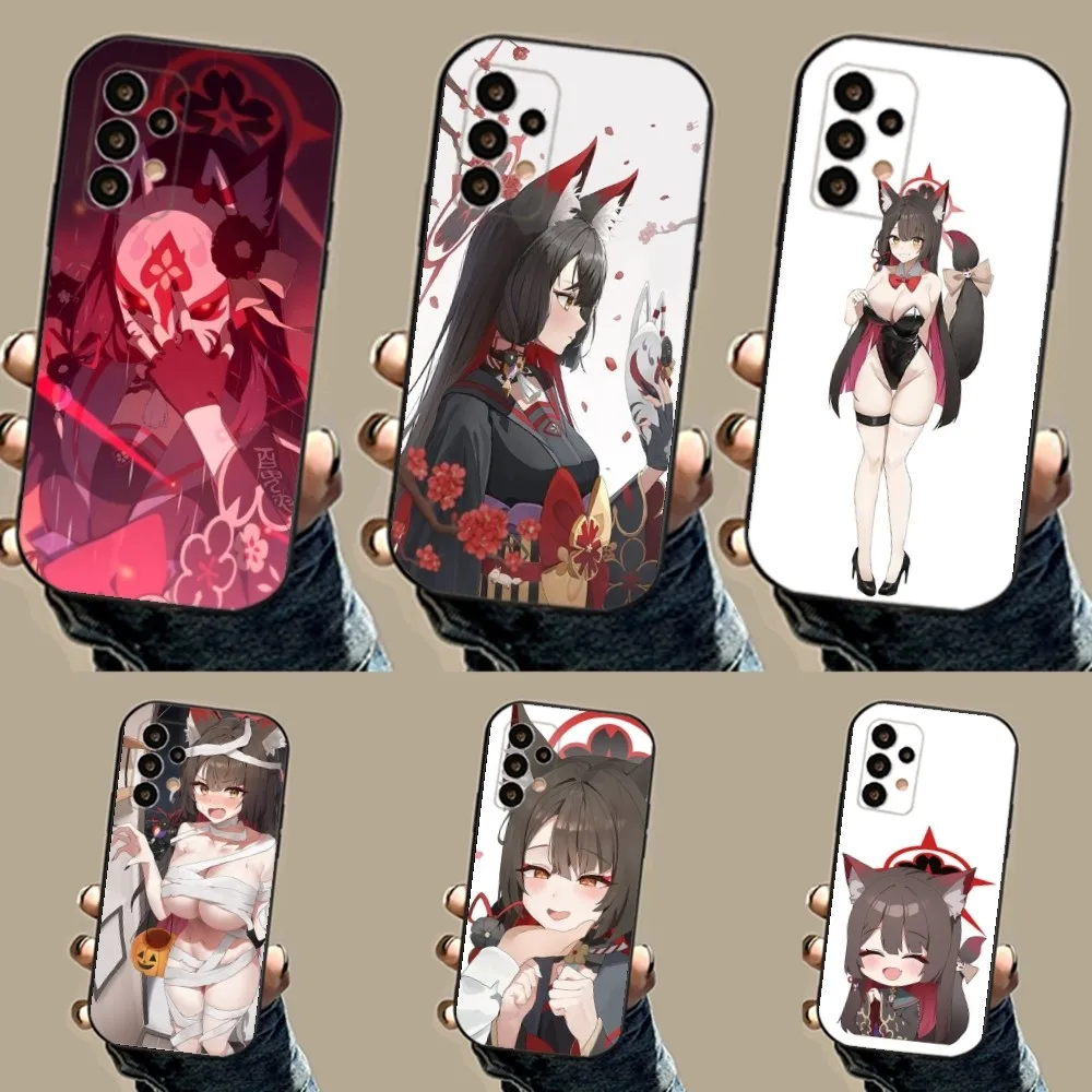 B-Blue Archive Kosaka Wakamo Phone Case For Samsung S24,23,23,22,30,21,10,9,Note20 Ultra,Lite,Ultra,5G,Plus,FE,Black Soft Case