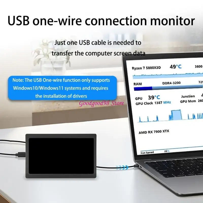 

Вспомогательный экран USB для мониторинга рабочего стола для мониторинга памяти процессора