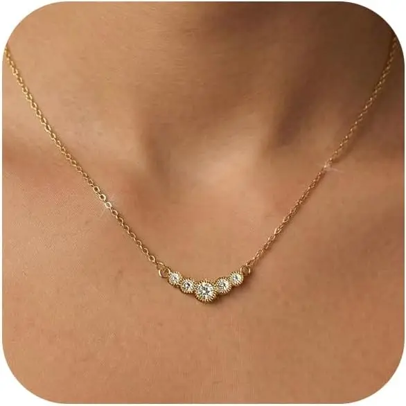 

Gold & Silver Pendant Necklace for Women – CZ Clover, Spiral Sun, Wishbone, Angel Wings, Pearl Drop, North Star Charm Gift