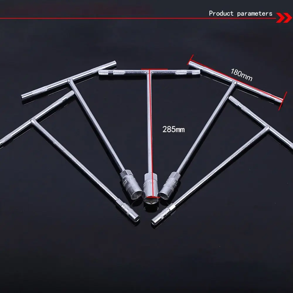 Portable T-shaped Steel Hexagon Socket Wrench Metric Manual Hex Spanner Socket Adapter Hand Tool 7/8/9/10/12/13/15/17mm