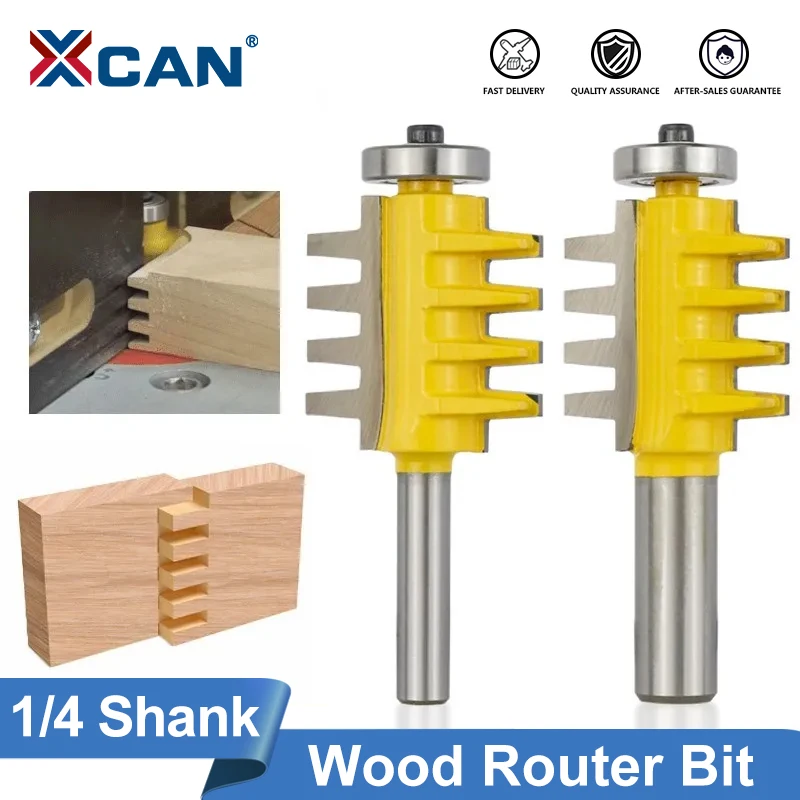 XCAN Milling Cutter Rail Reversible Finger Joint Glue Router Bit 1/4\