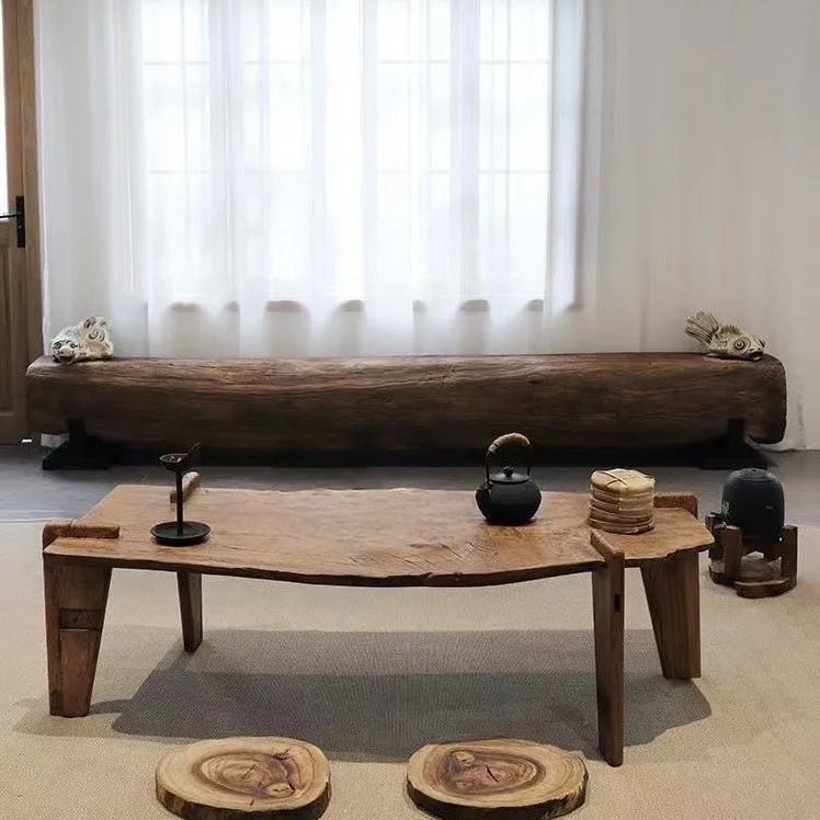 #Wabi-sabi style log stump stool, sitting area stool, solid wood home shoe changing , leisure bench