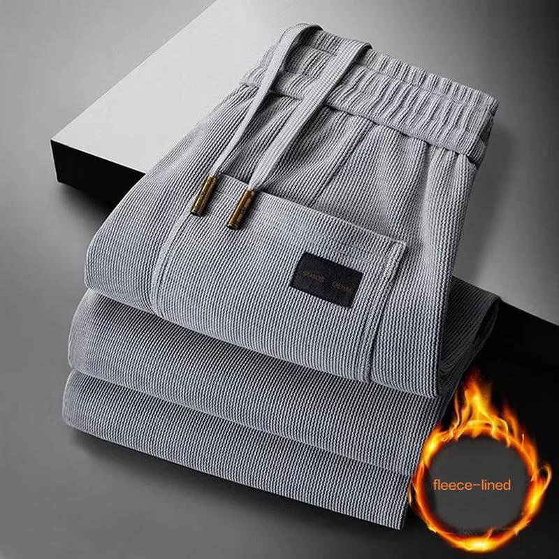

Men's Autumn and Winter Fleece-Lined Thick Straight-Leg Pants, Chenille Material Casual Everyday Pants, Stain-Resistant and Wear-Resistant Outdoor Warm Work Pants