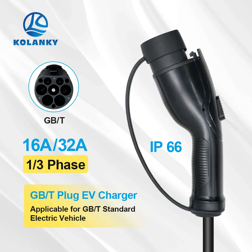 EV Charger Plug GB/T EVSE GBT Convertor 16A 32A 1P 3P 3.6/11/7.2/22KW For Electric PHEV Car Vehicle Charging Station